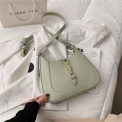 Retro Underarm Shoulder Side Bags For Women PU Leather Crescent Handbags