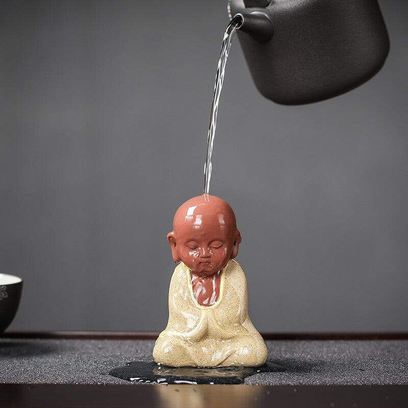 1pc Tea Pet Yixing Zisha Tea Play Purple Clay Table Decoration Little Monk