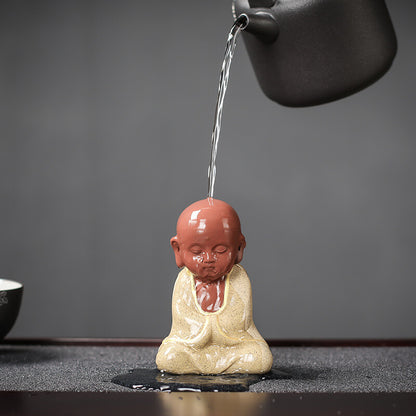 1pc Tea Pet Yixing Zisha Tea Play Purple Clay Table Decoration Little Monk