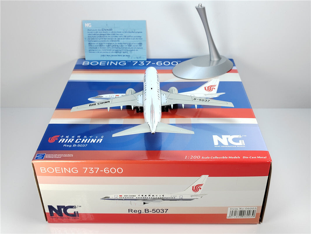 1:200 NG Models Air China Boeing 737-600 B-5037 Diecast Aircraft Model