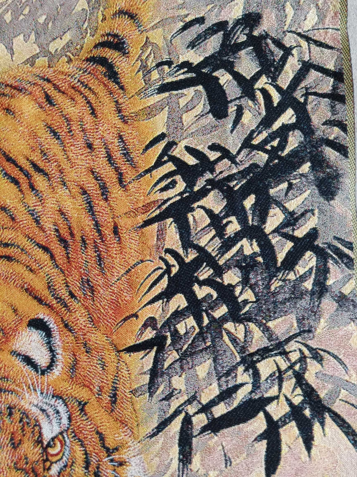 36"China Cloth Silk Lovable Tiger Mural Wall Hanging Tapestry Meditation 雄风