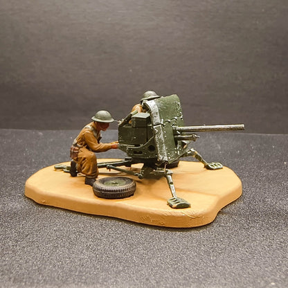 1/72 British Anti-tank Gun 2 Pounder Field Gun With Soldier 4 Finished Model