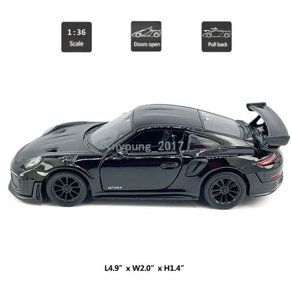 1/36 Porsche 911 GT2 RS Model Car Diecast Toy Vehicle Toys for Boys Kids Black