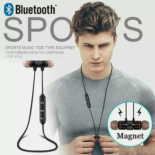 Headphones Wireless Bluetooth Sport Gym Earphones Earbuds Headset with MIC Bass