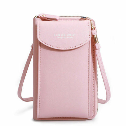 Cellphone Shoulder Bag Women PU Crossbody Bag Handbag Card Holder Bag