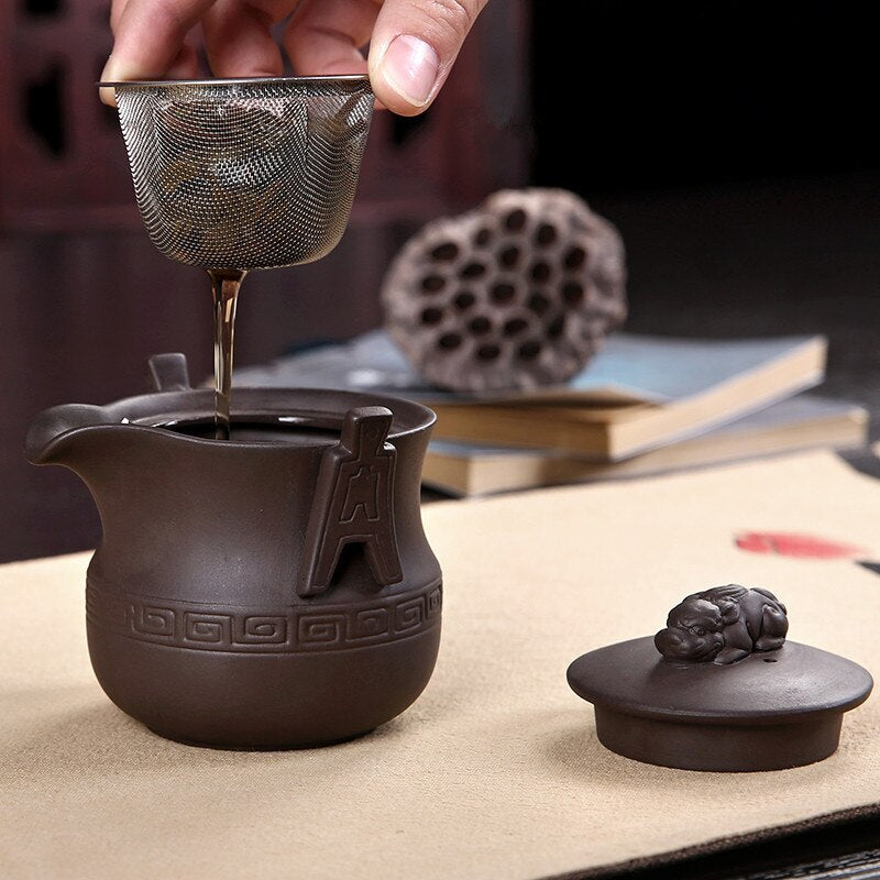 Handmade Chinese Kungfu Tea Home Antique Raw Material Purple Clay Teapot