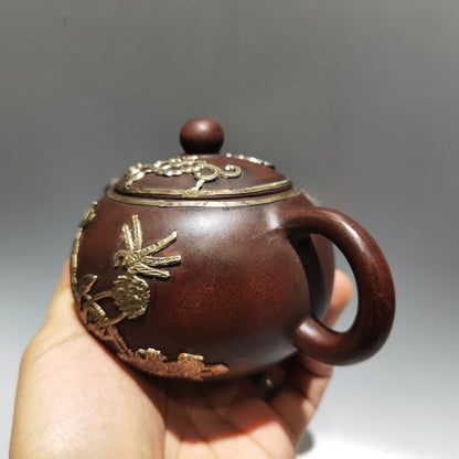 vintage china yixing purple clay teapot zisha ceremony cute teaware collectible