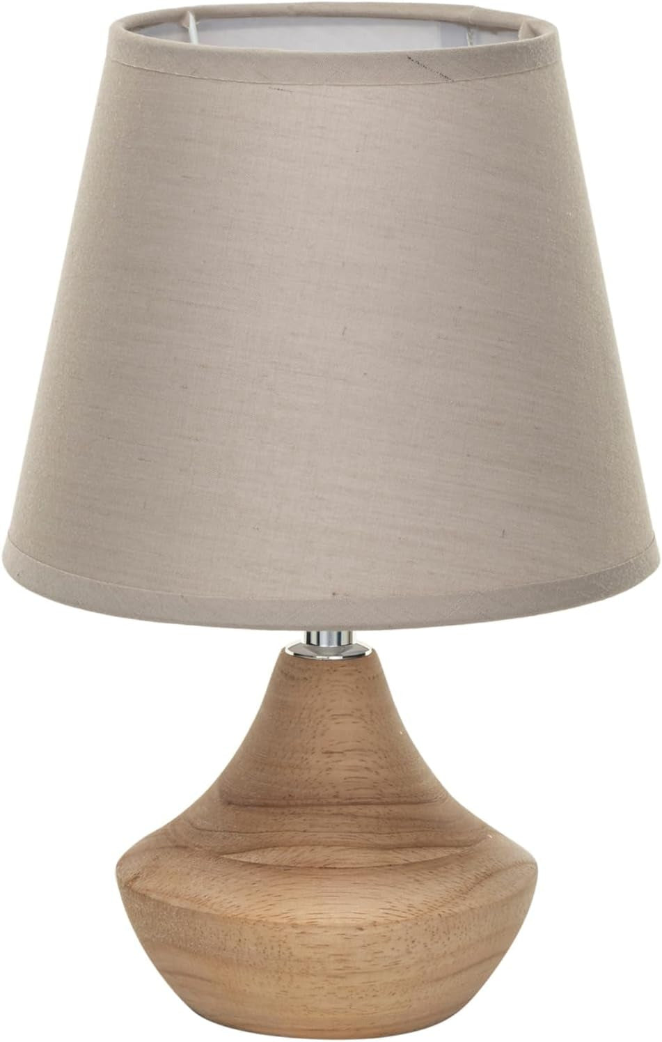 Eucalyptus Wood Table Lamp with Linen Shade Natural Home Decoration Desk Gift