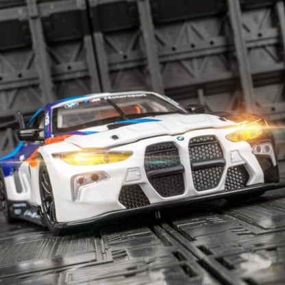 1:24 BMW M4 GT3 Diecast Model Car Track Racing Toy Vehicle Sound Light Kids Gift