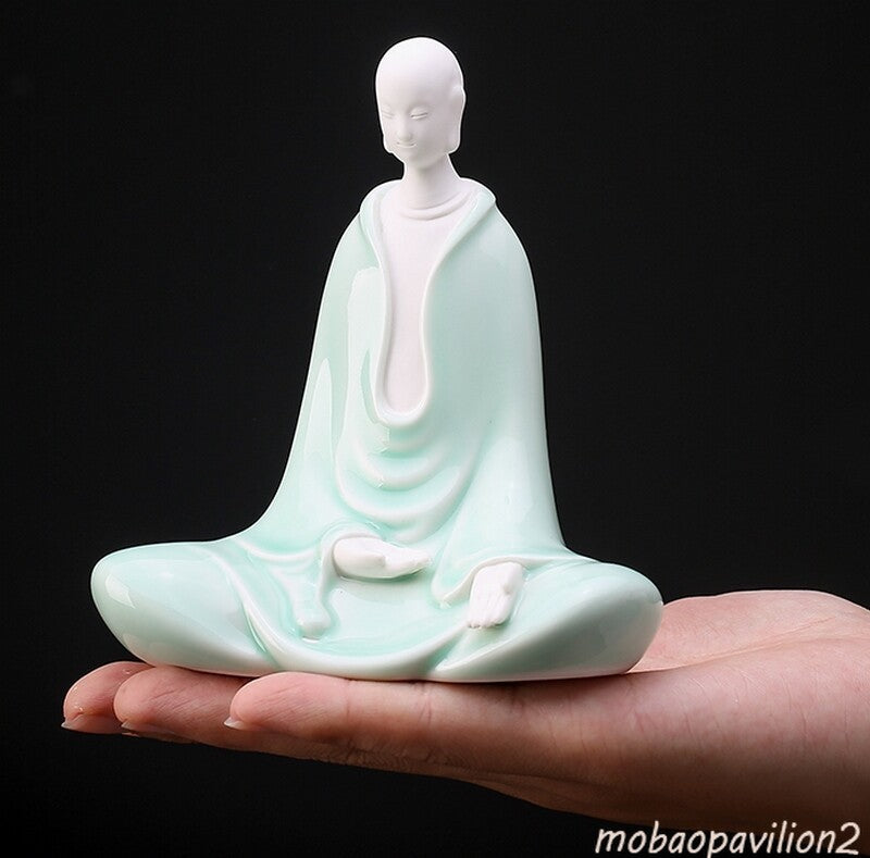 New Porcelain Monk Statue Buddha Monk Buddhism Zen Figure Decor