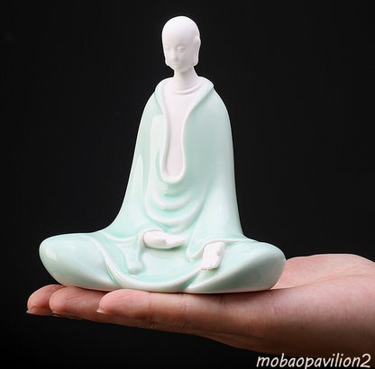 New Porcelain Monk Statue Buddha Monk Buddhism Zen Figure Decor