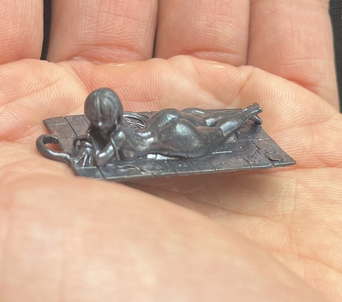 Brass Seductive Girl Statue Art Beauty Model Figurine Artwork Collect