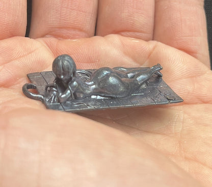 Brass Seductive Girl Statue Art Beauty Model Figurine Artwork Collect