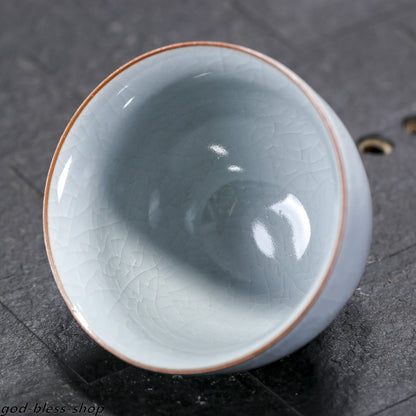 Ruyao Master Cup Crackle Glaze Handpainted Tea Cup 100ml Chinese Kungfu Tea Cups