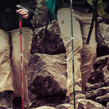Folding Trekking Pole Portable Walking Stick Outdoor Climbing Hiking Adult Blue