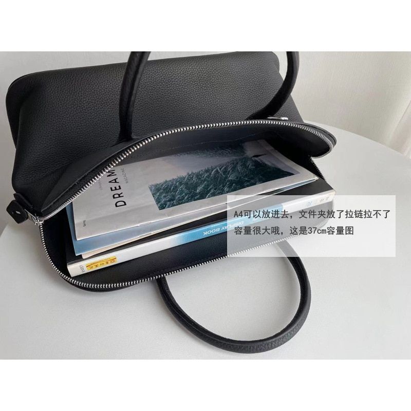 Genuine Cow Leather Bag Shoulder Pouch Purse 37*14*29 CM Adjustable Long Belt