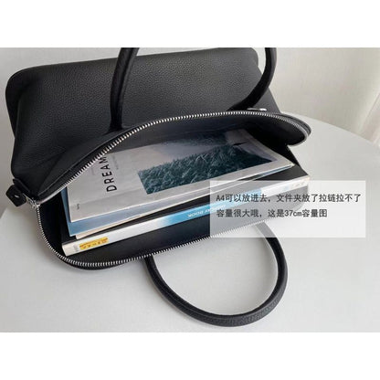 Genuine Cow Leather Bag Shoulder Pouch Purse 37*14*29 CM Adjustable Long Belt
