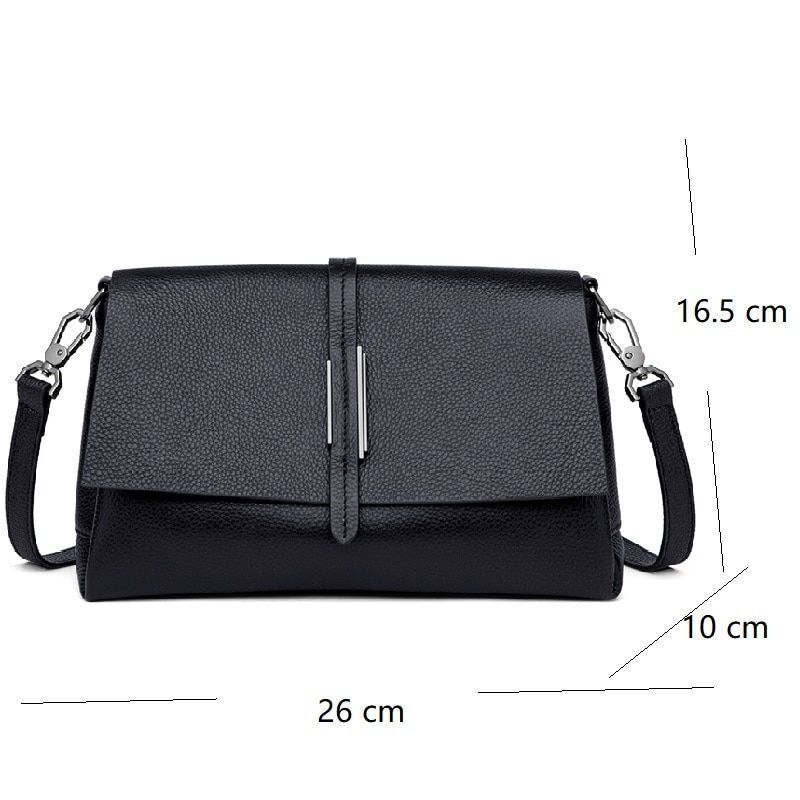 Real Leather Shoulder Bags Solid Crossbody Purse Day Clutch 26*10*16.5 CM Nylon