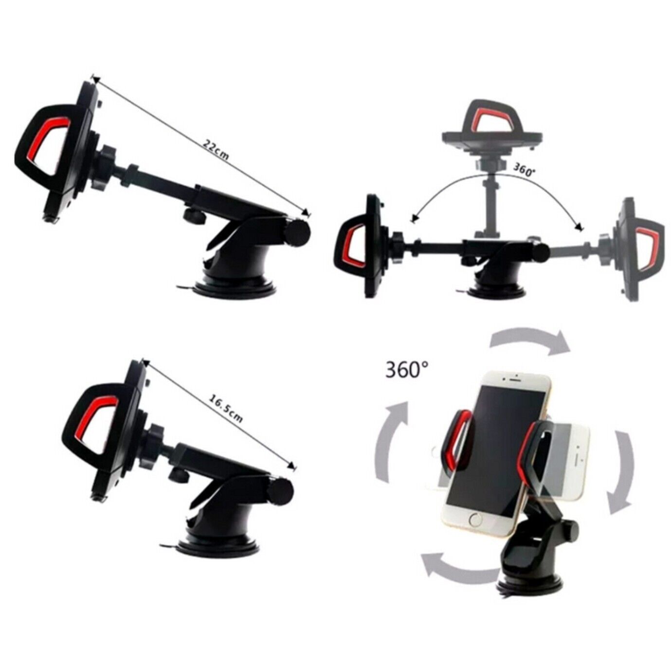 Sujetador de Telefono Soporte Universal Sostenedor Ajustable 360° Autos Carro