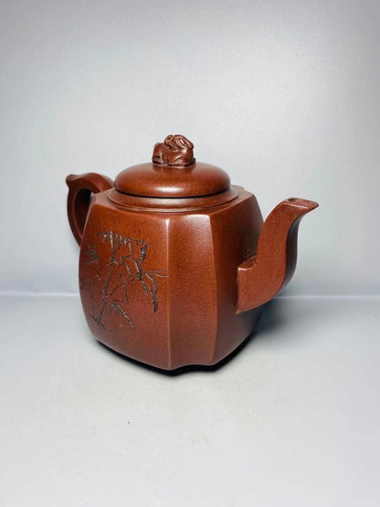 l-0Chinese Yixing Zisha Clay Handmade Exquisite Teapot （瑞兽底款：顾景舟）