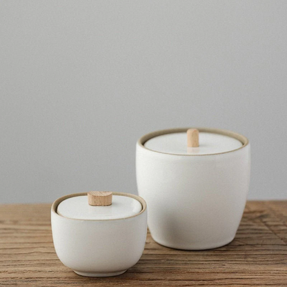 White Ceramic Tea Canisters Chinese Loose Tea Storage for Tea