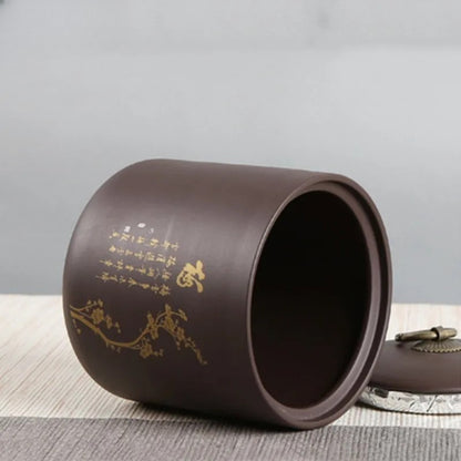 Purple Clay Tea Tin Sealed Pot Tea Container Yixing Zisha Teaware Accessories