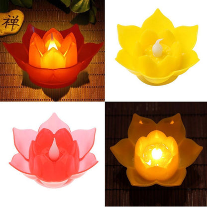 Electronic Candle Light Lamp Lotus Tealight Wedding Party