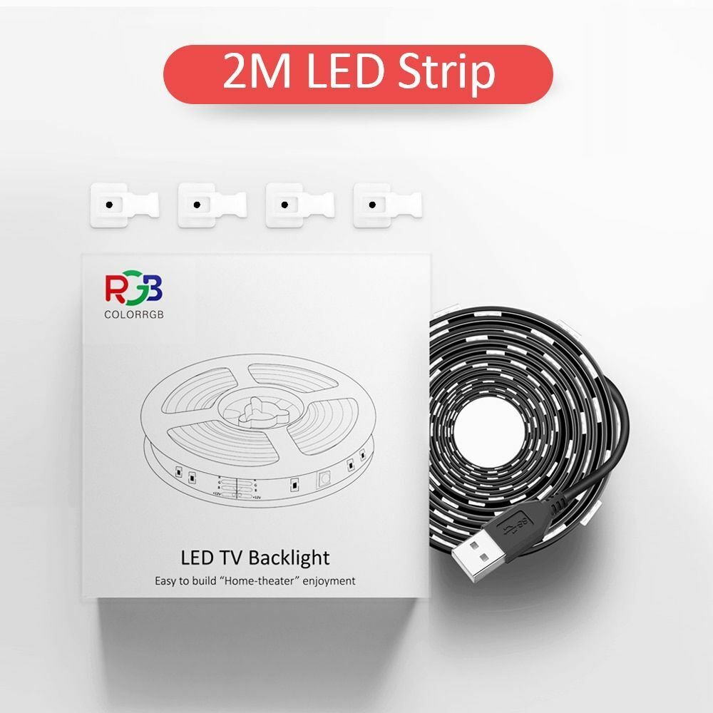 TV Backlight USB Powered LED Strip Light RGB5050 24 Inch-60 Inch Mirror PC APP