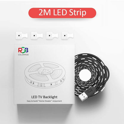 TV Backlight USB Powered LED Strip Light RGB5050 24 Inch-60 Inch Mirror PC APP