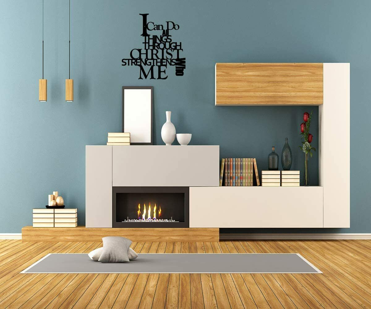 I Can Do All Things - metal Roots Decor - Christian Wall Decor - 14 inch(Black)