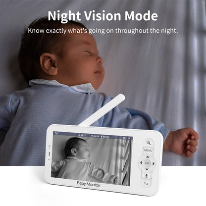 Upgraded Smart WiFi Baby Monitor B5, 5-inch Display, 1080p Camera 3000mAh