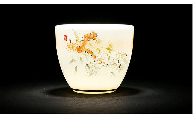 Chinese Ceramic Teacup 70ml Cute Small Wine Cup Exquisite Porcelain Tea Bowl