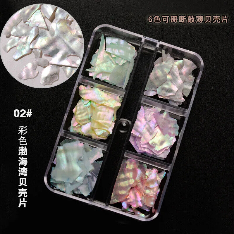 Nail Art Charms Flakes Abalone 3D Irregular Slice Shell Stone DIY Manicure Decor