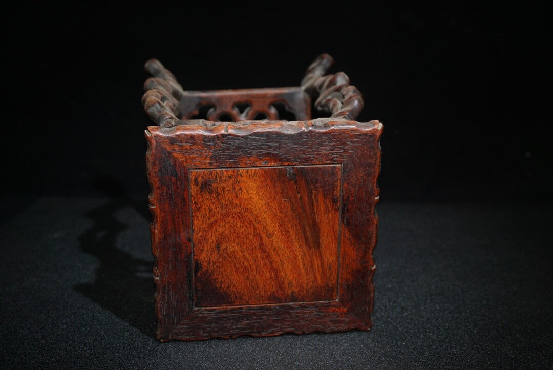 Chinese Rosewood Hand Carved Flower Rack Wooden Statue Exquisite Wood Ornament