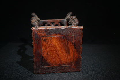 Chinese Rosewood Hand Carved Flower Rack Wooden Statue Exquisite Wood Ornament
