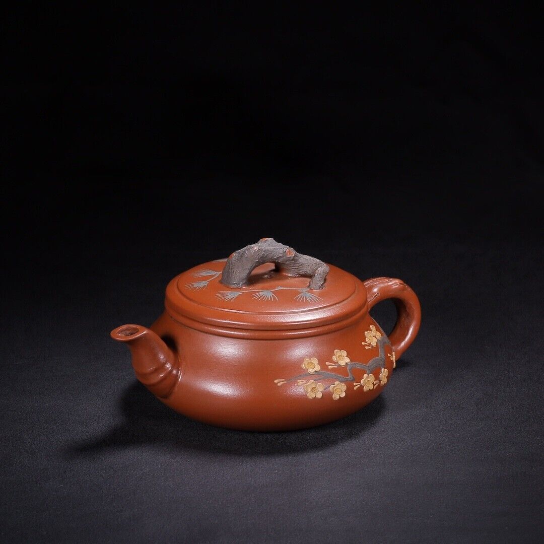 Chinese Yixing Zisha Clay Handmade Exquisite Teapot （岁寒三友 底款：汪寅仙）