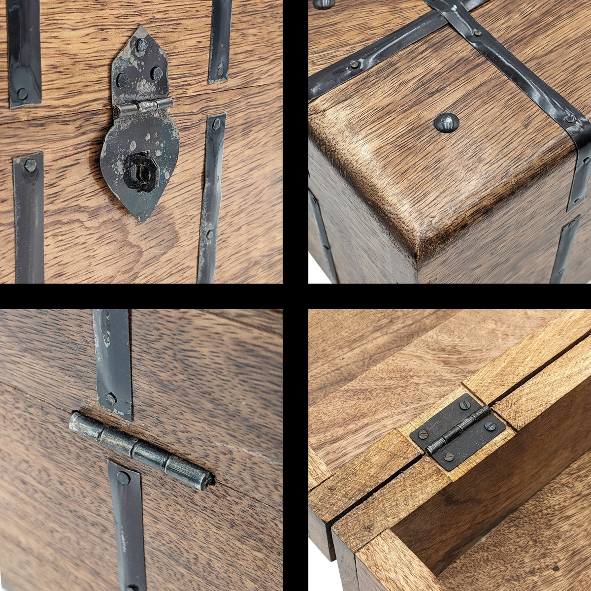 3 Set (S,M & L) Nesting Wooden Pirate Treasure Chests, Hinges & Clasps for locks