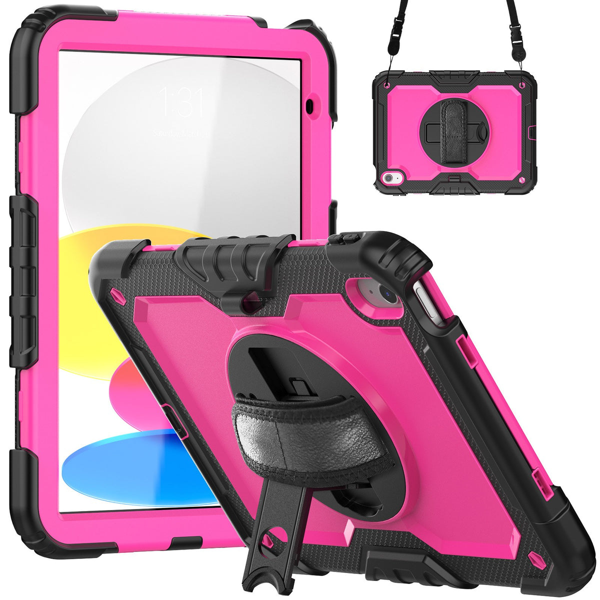For iPad 10.9 10th 2022 360 rotating silicone shockproof protective case 12color