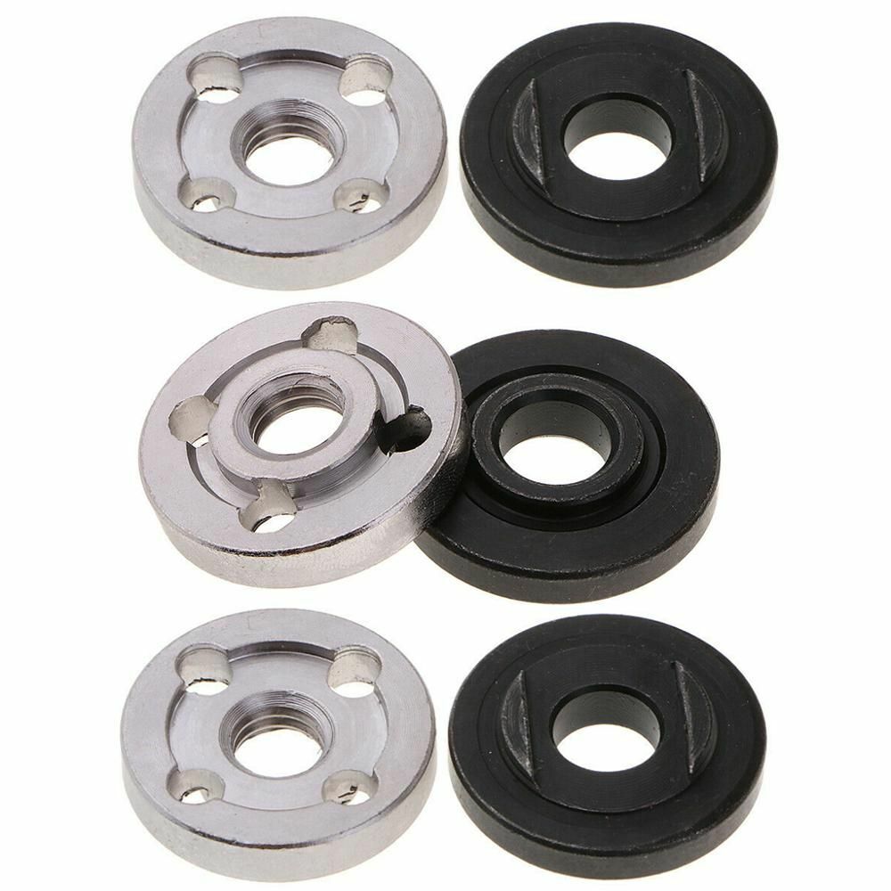 6Pcs/Lot Lock Nuts Flange Toothed Inner Outer Kit Angle Grinder Tool Accessories
