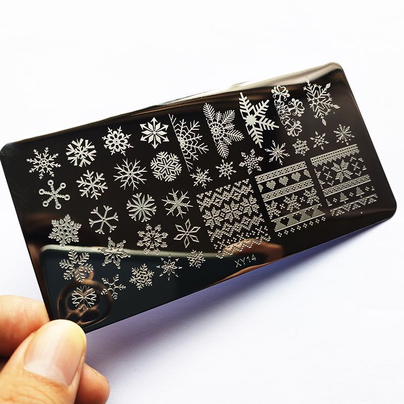 Nail Art Tool Metal Snowflake Flower DIY Stamping Plates Printing Stencil 6x12cm