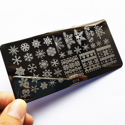 Nail Art Tool Metal Snowflake Flower DIY Stamping Plates Printing Stencil 6x12cm
