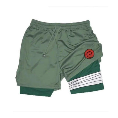 2 in 1 Itachi Quick Dry Short Anime Running Training Joggers Fitness Gym Sports