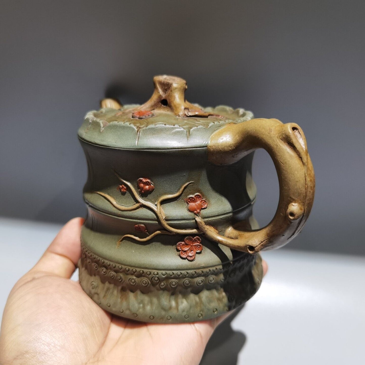 vintage chinese yixing purple clay teapot zisha ceremony plum blossom teaware