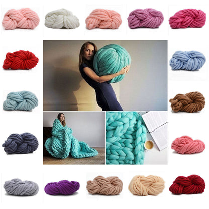 Hot Sale 250g Chunky Wool Yarn Bulky Arm Knitting Wool Roving Crocheting Yarn