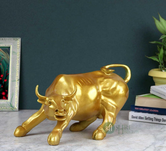 Polyresin Geometric Statue Bull Sculpture Animal Idol Figurine Home Decor