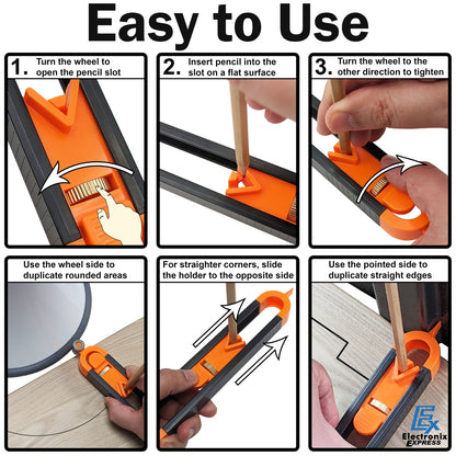 2 Pack Precise Contour Scribe Tool - Corner and Edge Duplicator for Woodworking