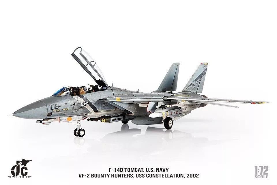 1:72 JC Wings F-14D TOMCAT. U.S.NAVY VF-2 BOUNTY HUNTERS Fighter Diecast Model