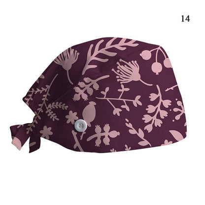 Printed Surgical Cap Adjustable Nurse Cap Baotou Cap Surgical Cap Christmas Hat