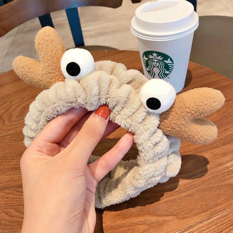 Hairbands Wash Face Women Soft Warm Coral Fleece Bow Animal Ear Hair Accessories