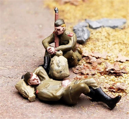 for FLOZ WWII Seven Soviet soldiers at rest 1/72 Figures Pre-built Model